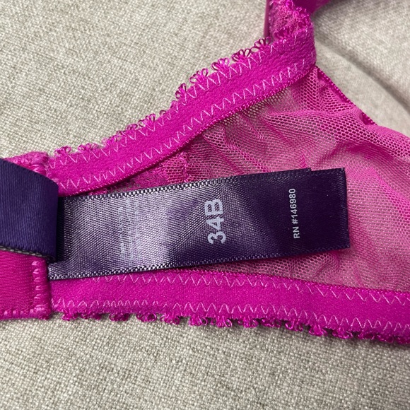 Journelle Isabel Lace Underwire Balconette Bra - NEW - 34B - Magenta - Picture 6 of 7